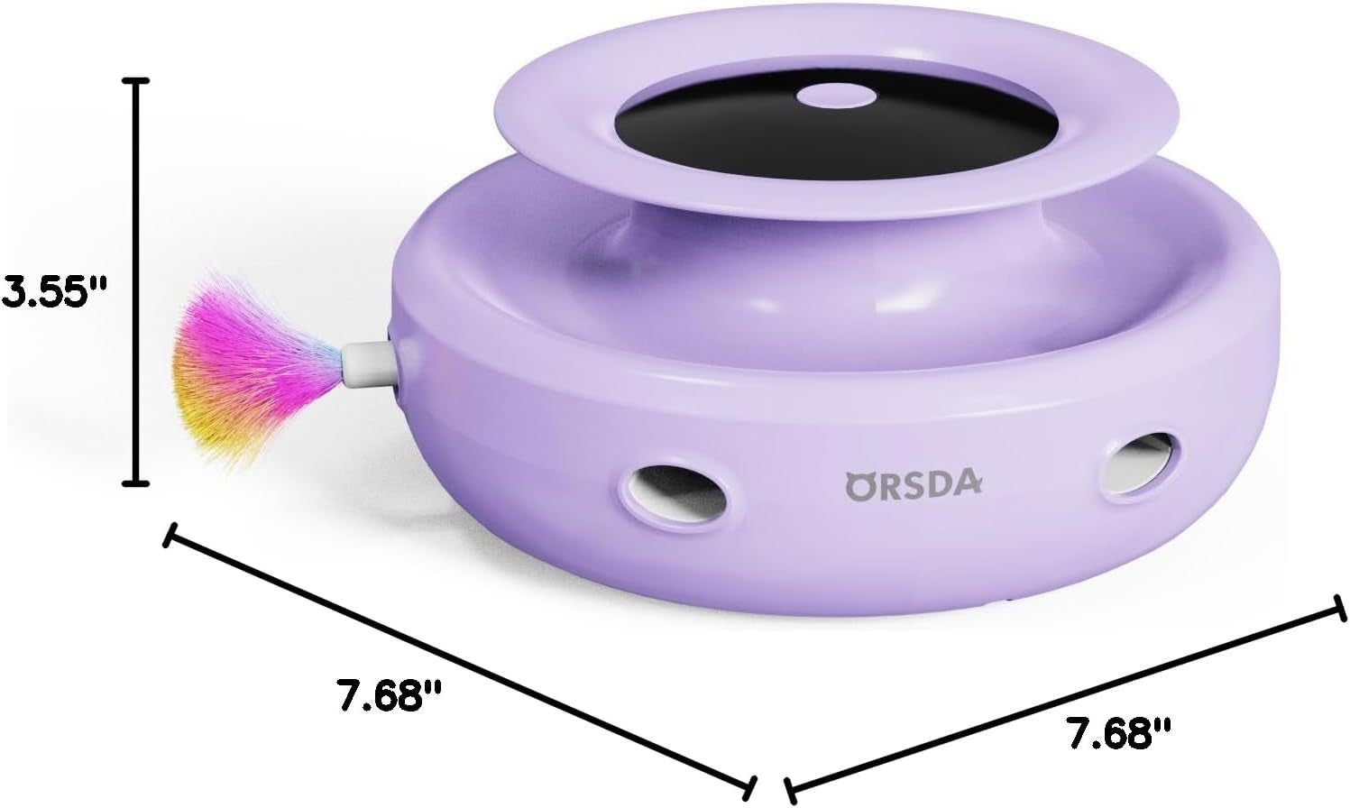 ORSDA Cat Toys, 2-In-1 Interactive Cat Toys for Indoor Cats, Automatic Cat Toy Balls, Mice Toys Ambush Feather Kitten Toys with 7Pcs Attachments, Dual Power Supplies, Adjustable Speed, Auto On/Off