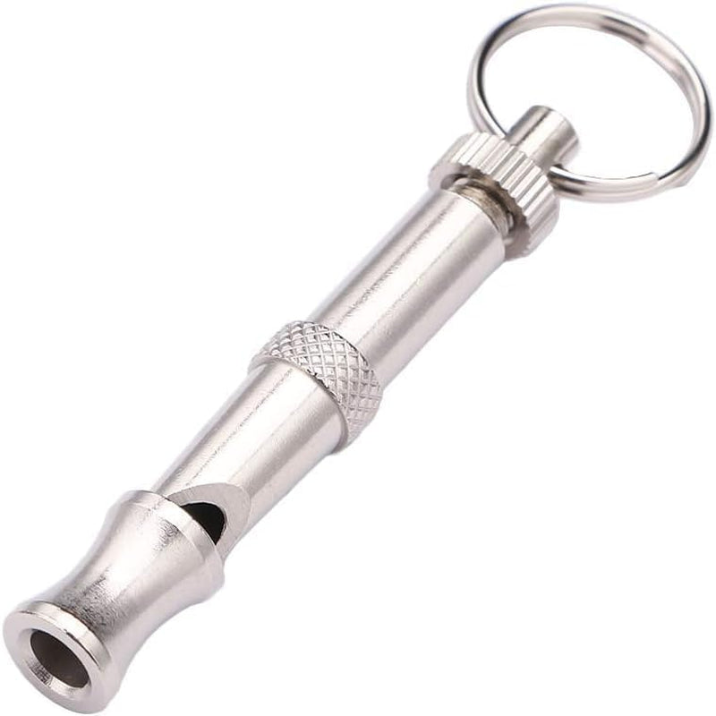 Adjustable Silver Ultrasonic Dog Whistle - Portable Supersonic Whistle for Pet Training and Behavior Aids