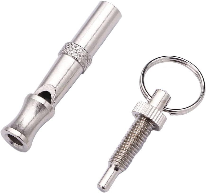 Adjustable Silver Ultrasonic Dog Whistle - Portable Supersonic Whistle for Pet Training and Behavior Aids