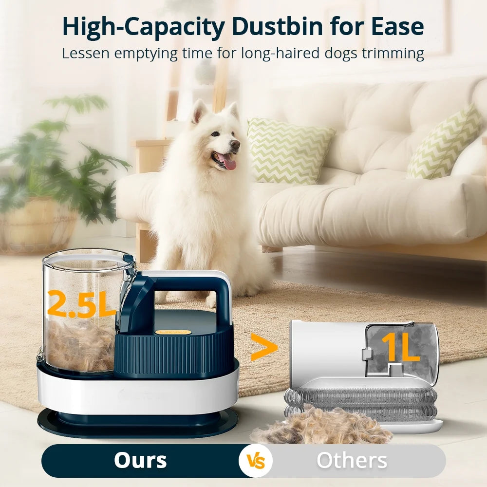 5 IN 1 Pet Grooming Vacuum, DOMIPET 2.5L Dog Grooming Vacuum with 9 Attachment & Dog Clippers Tools for Dogs Cats