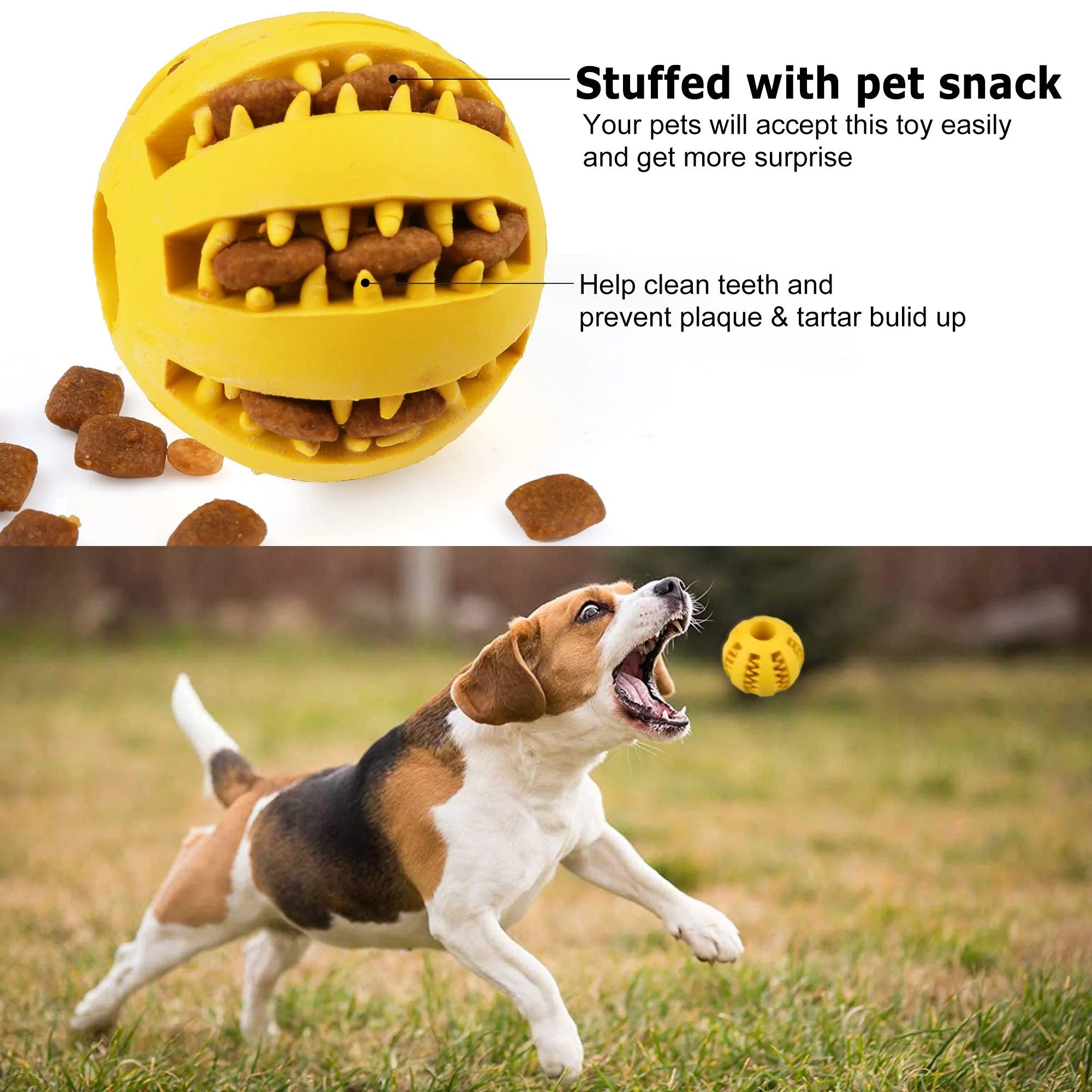 Dog Treat Ball, 4 Pack Interactive Food Dispensing Puppy Puzzle Toy