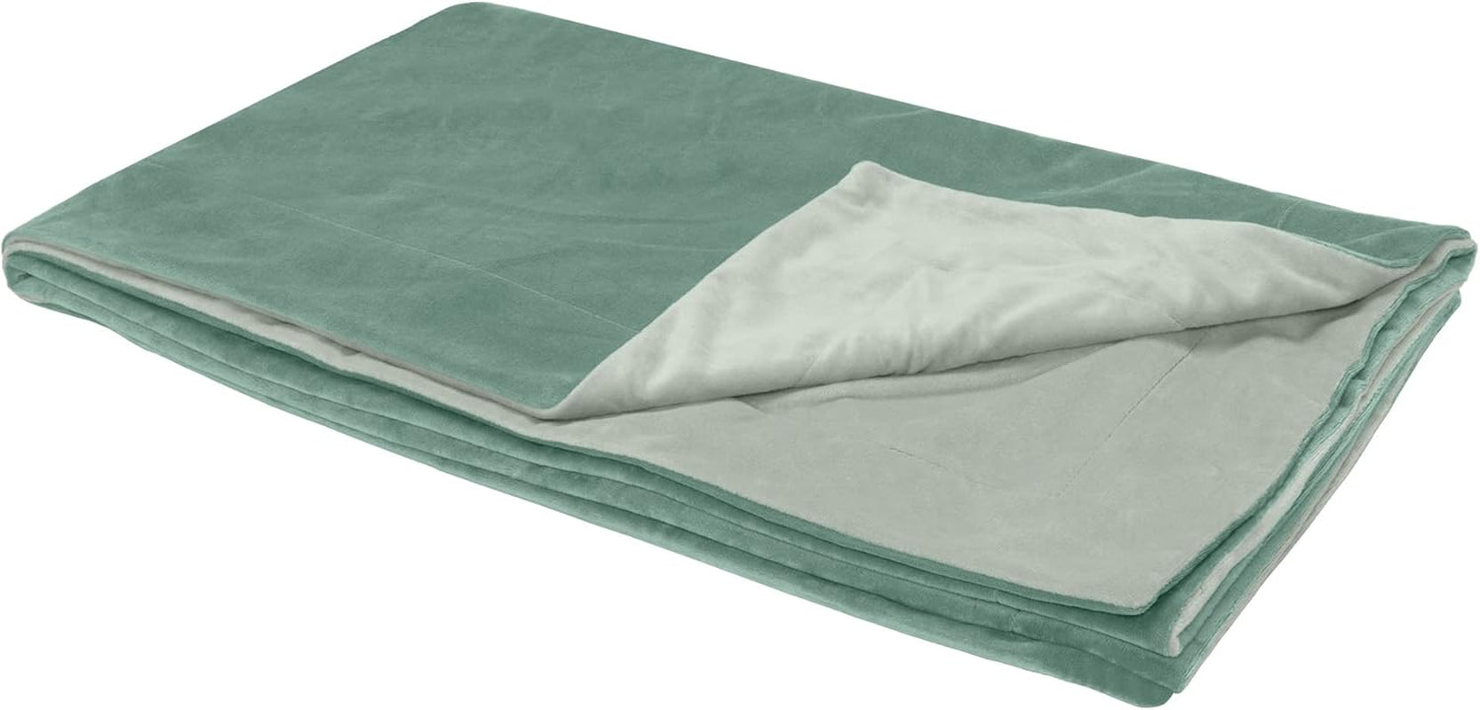 Furhaven Extra Large Waterproof Velvet Throw Blanket for Dogs and Indoor Cats, Washable Two-Tone Design in Celadon Green