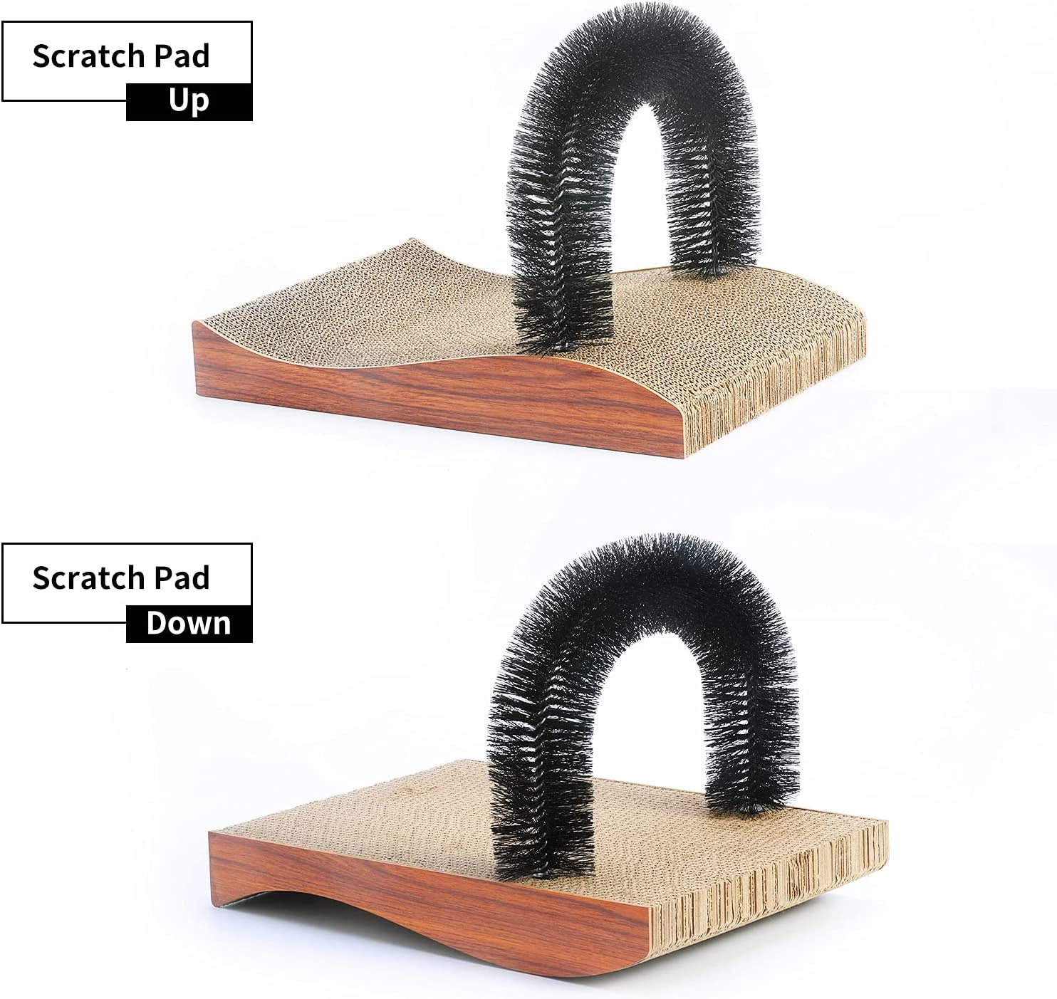 FUKUMARU Cat Self-Grooming Arch with Scratcher Pad - 2.0 Version Grooming Massager Toy for Indoor Cats and Small Dogs