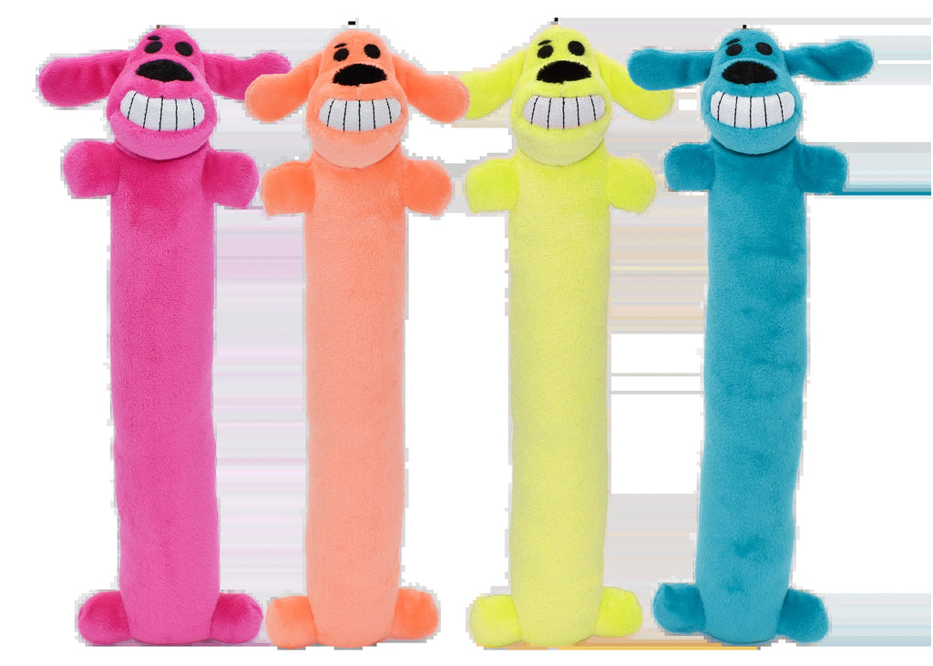 Plush Loofa Dog Toy with Squeaker, 12"