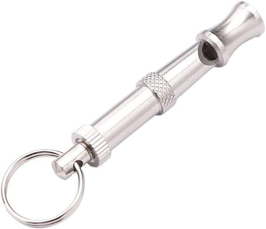 Adjustable Silver Ultrasonic Dog Whistle - Portable Supersonic Whistle for Pet Training and Behavior Aids