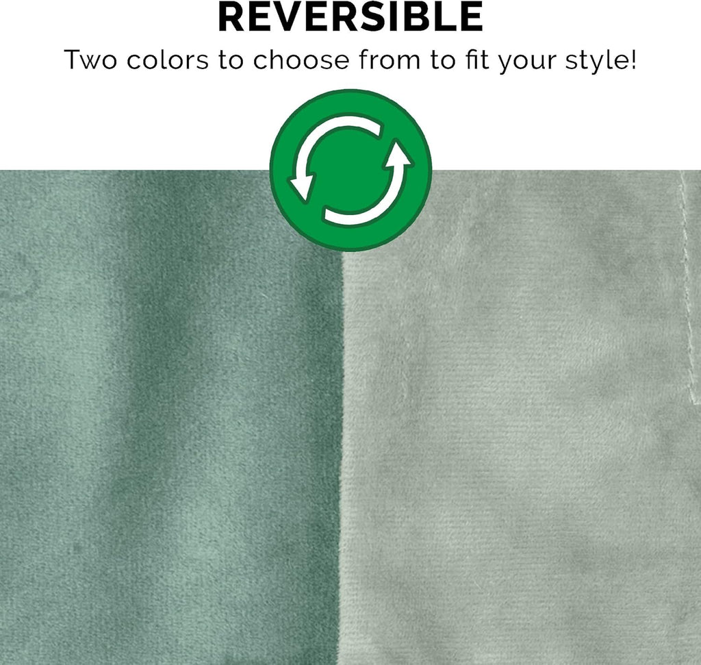 Furhaven Extra Large Waterproof Velvet Throw Blanket for Dogs and Indoor Cats, Washable Two-Tone Design in Celadon Green