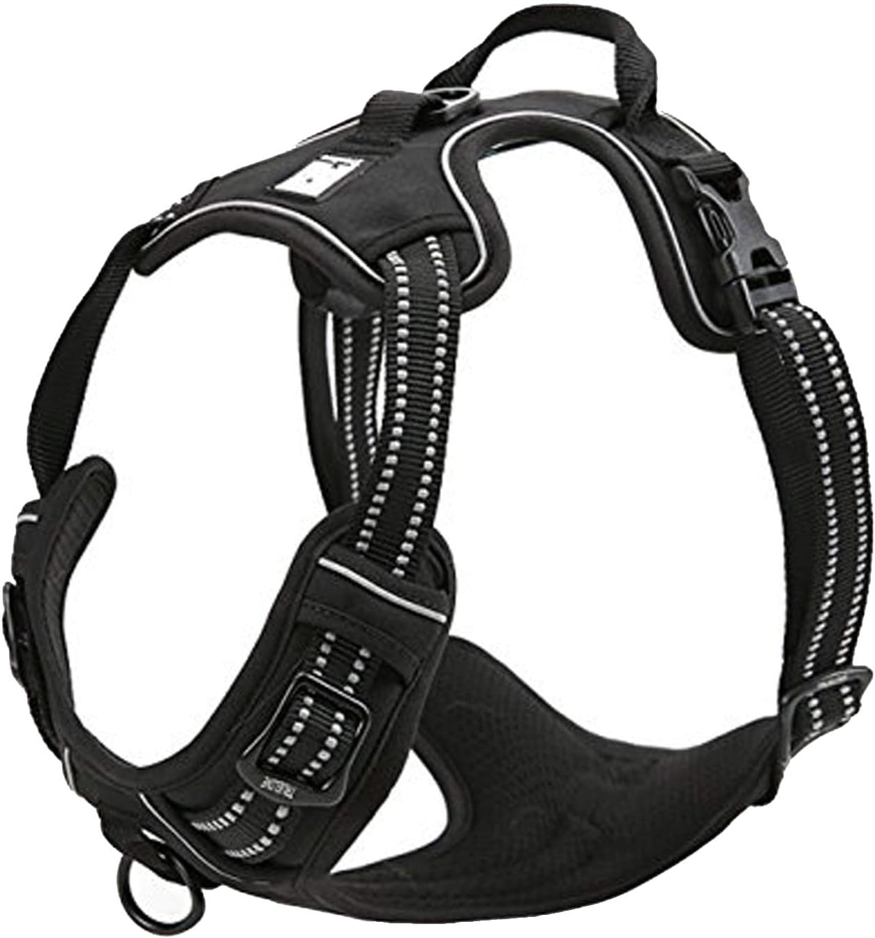 TRUE LOVE Adjustable No-Pull Dog Harness with Reflective Features - Comfortable Control Vest in Gray (Large)
