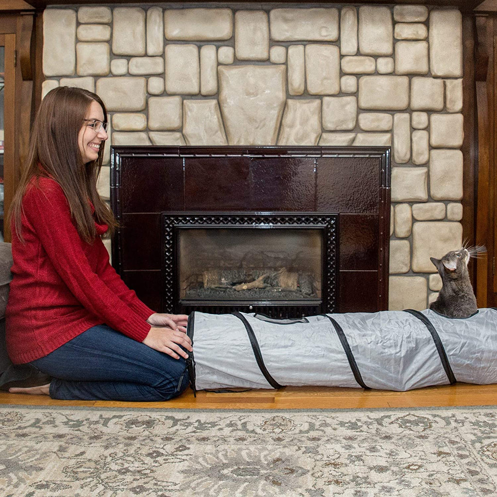 Petlike Collapsible Cat Tunnel with Peek Hole and Ball - Indoor Play Tube for Cats