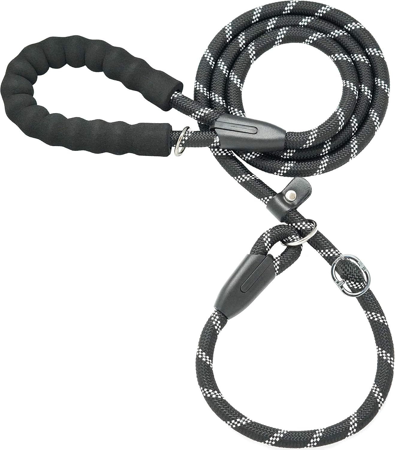 Iyoshop Premium Slip Lead Dog Leash with Padded Handle and Reflective Threads, No-Pull Training Leash, 1/2" x 6 FT, Grey