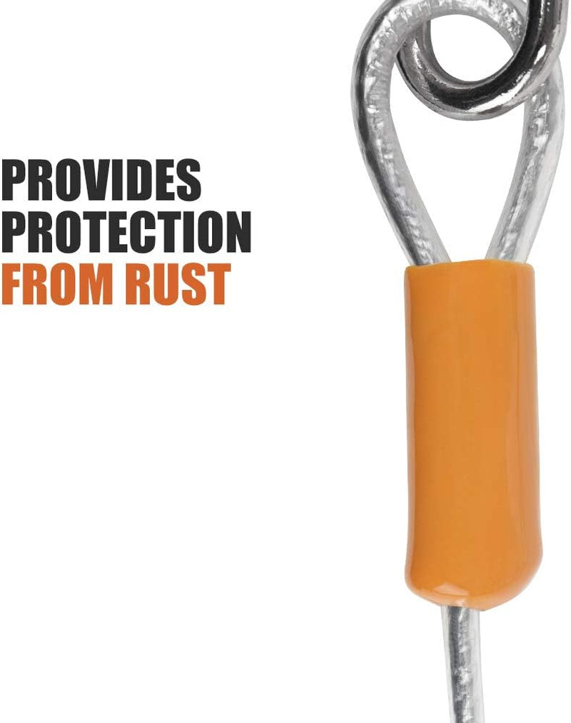 BV Heavy-Duty 25-Foot Dog Tie-Out Cable for Dogs up to 90 Pounds - Reflective, Rust-Resistant with Quick Release Swivel Clips and 360° Rotating Clasp - Tangle-Free Runner for Yard (Silver, Single)