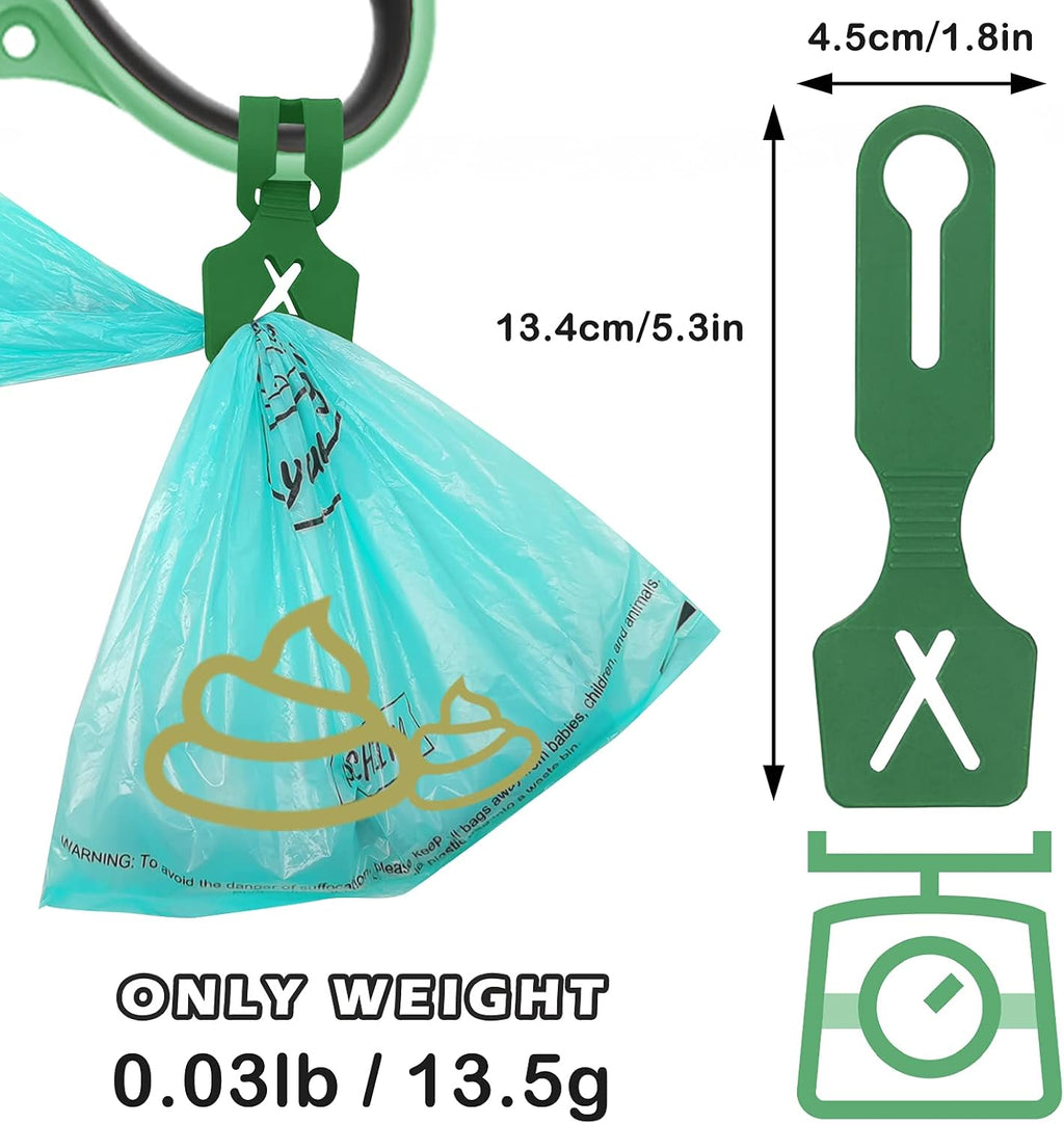 Silicone Dog Waste Carrier for Leash (Forest Green, Set of 2)